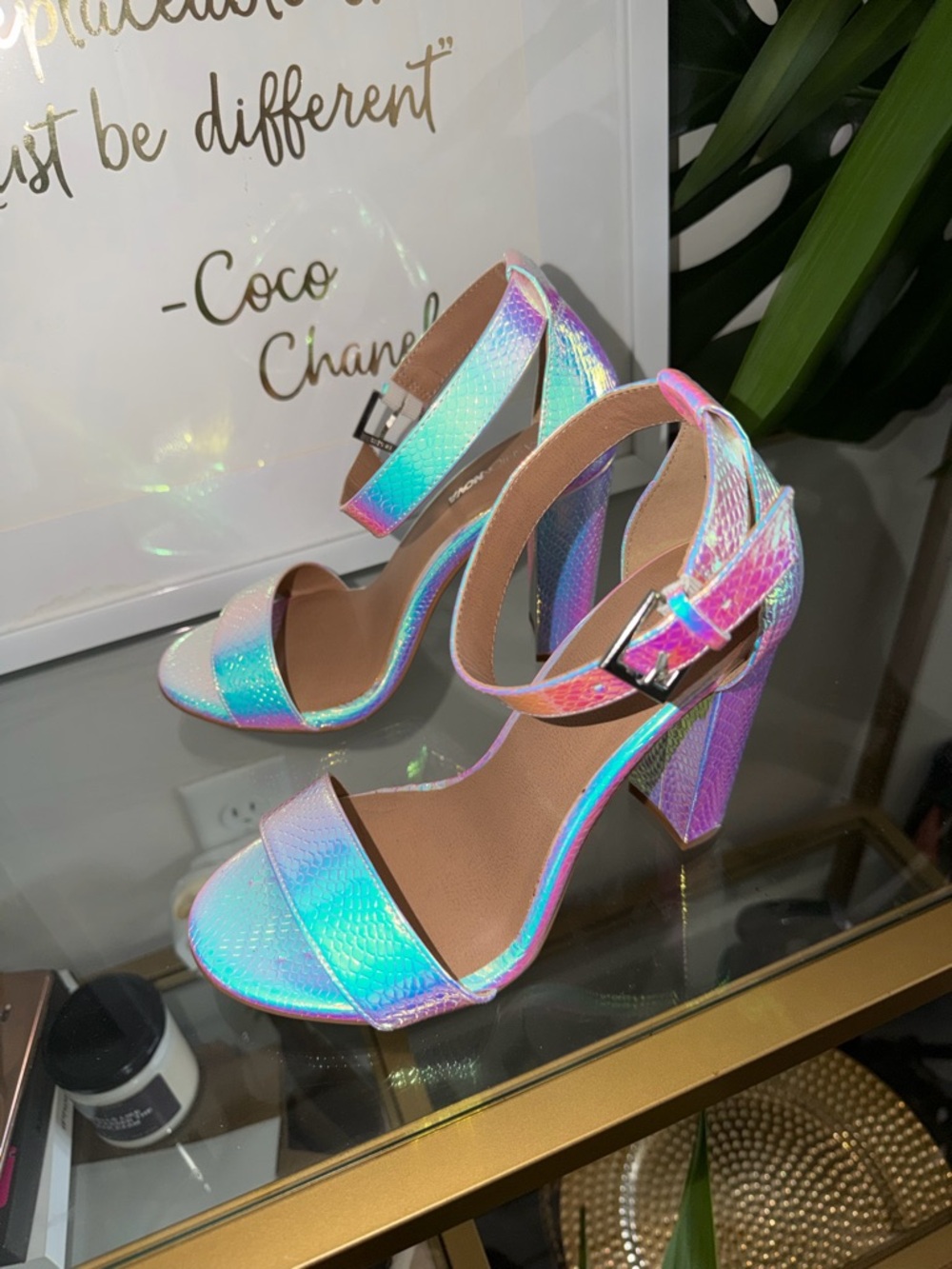 Iridescent High Heel Sandals - Picture 8 of 9